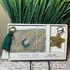 Viral Rachel Zoe Beaded Champagne Coin Purse And Star Charm Gift Set
